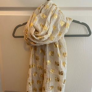 Anthropologie gold elephant scarf